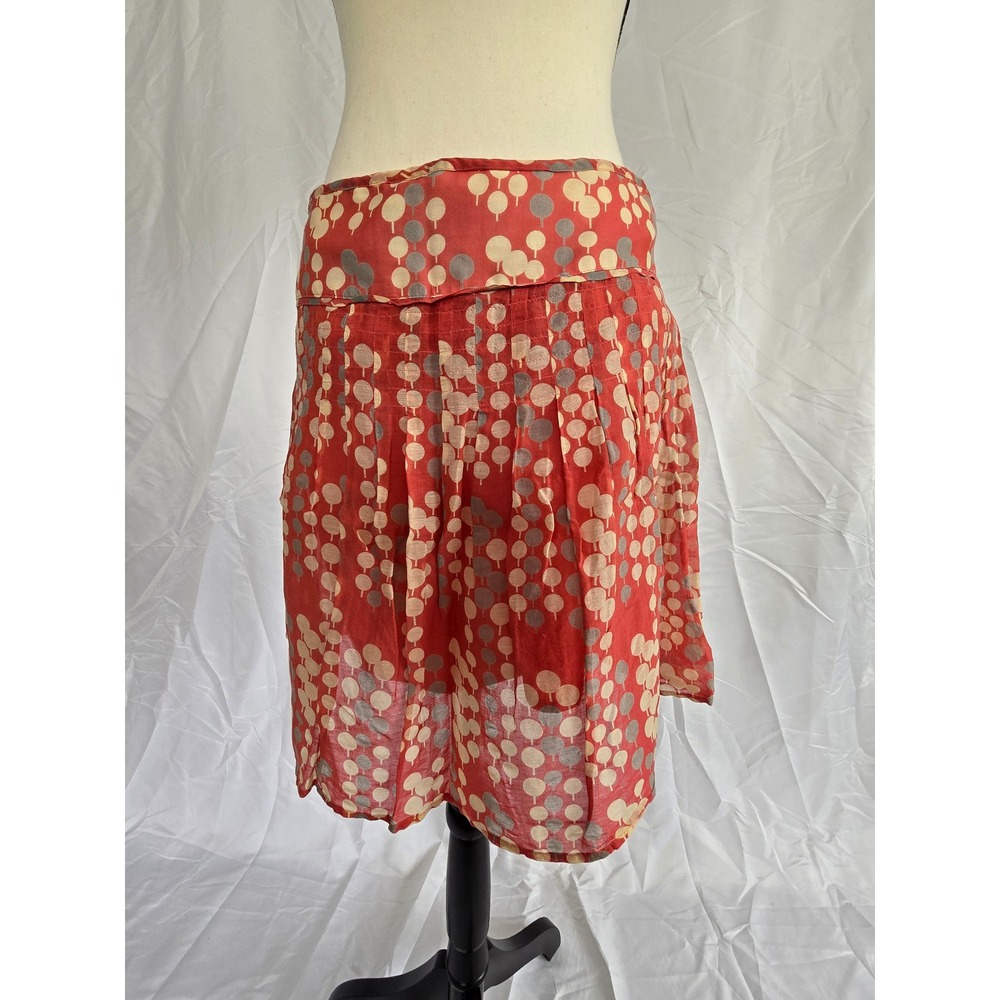 FOSSIL Women's Size 2 Red Tree Print Pleated Mini Skirt